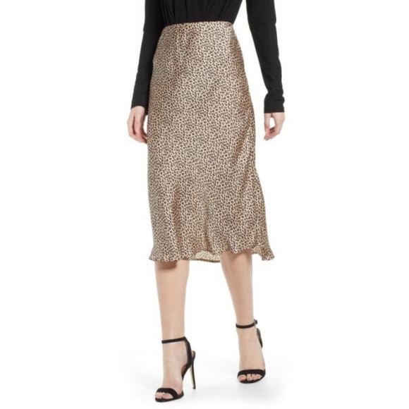 Leith Leopard Midi Satin Skirt Sz Large - Picture 11 of 11